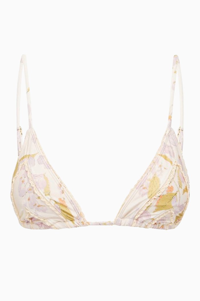 

String Triangle Bikini Top, White
