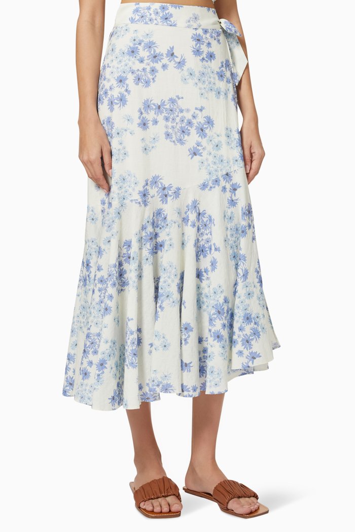 

Forever Wrap Skirt in Organic Cotton & ECOVERO™, Blue