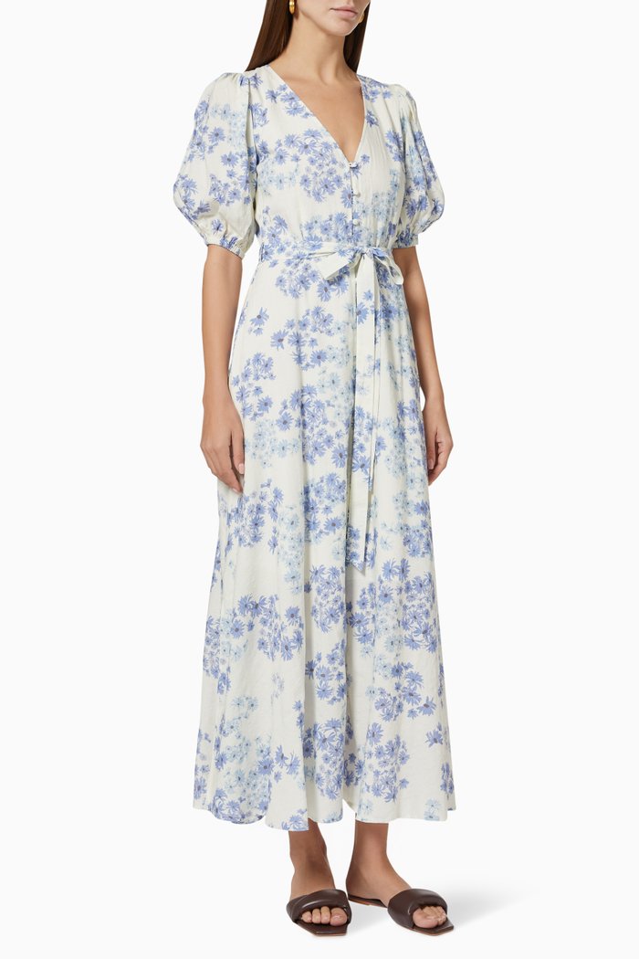 

Holiday Midi Dress in Organic Cotton & ECOVERO™, Blue