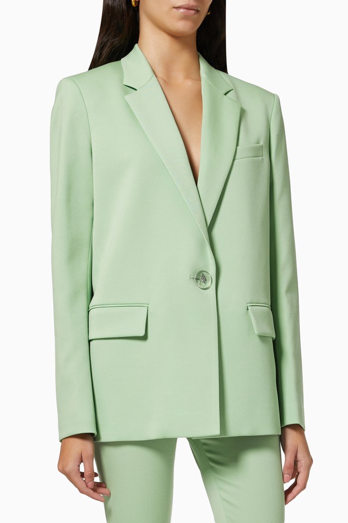 

Bianca Blazer in Wool Gabardine Stretch, Green