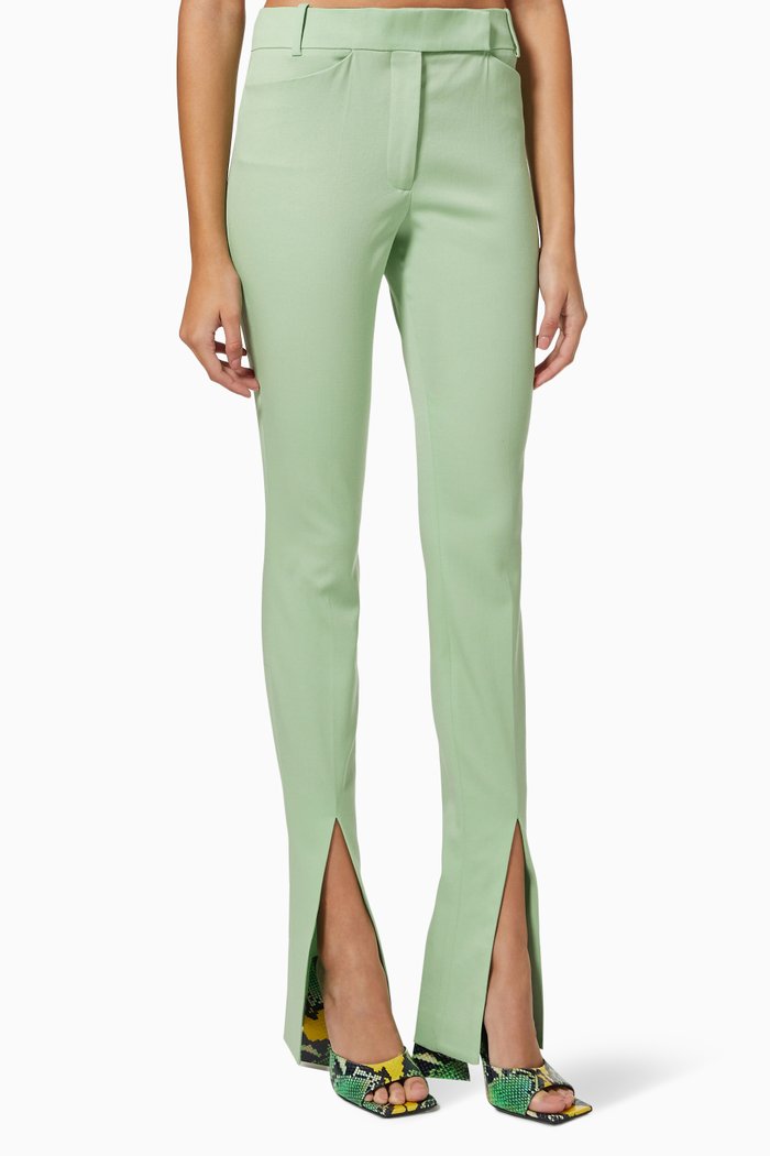 

Freja Skinny Pants in Wool Gabardine Stretch, Green