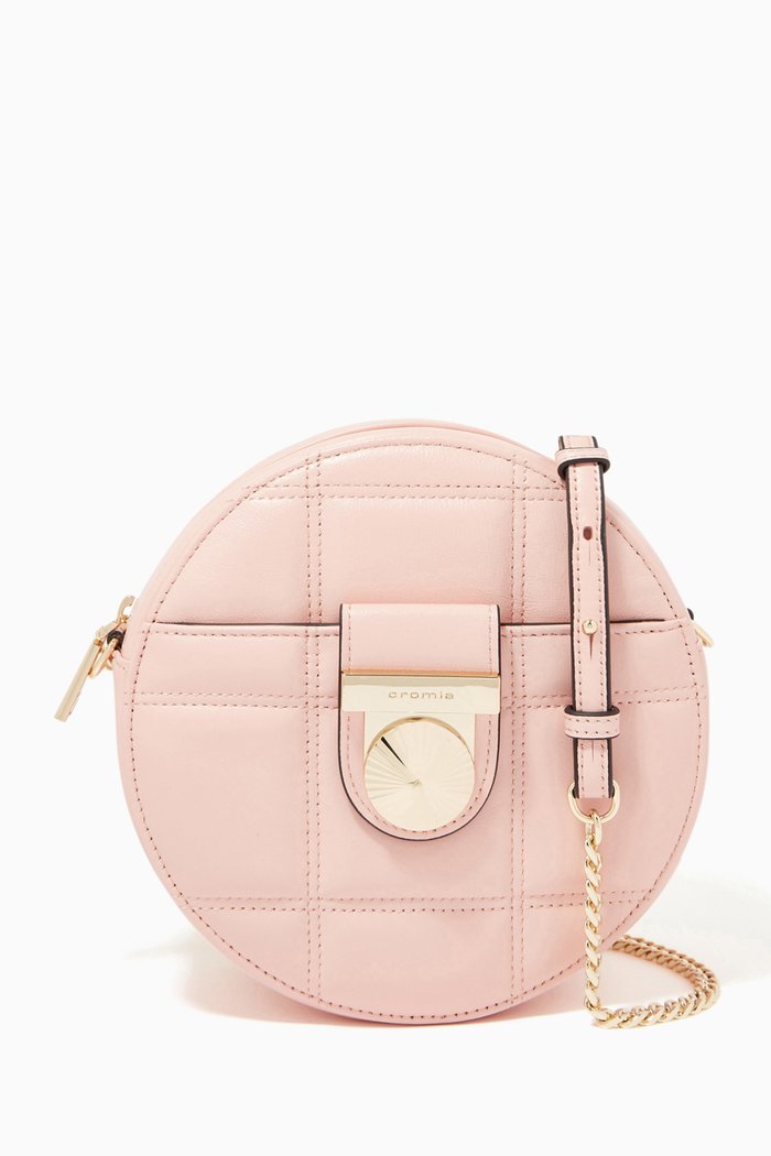 

Mini Kiss Me Crossbody in Quilted Calfskin, Pink