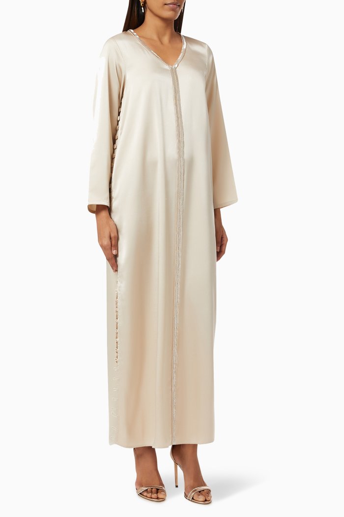 

Bead Embellished Kaftan, Neutral