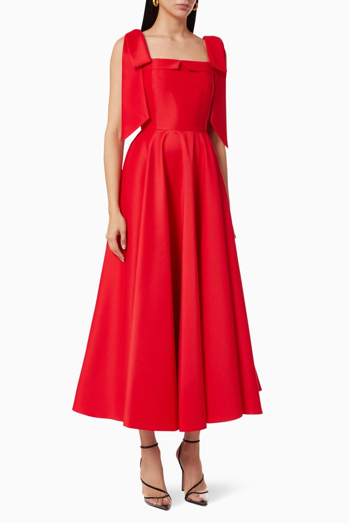 

A-line Minimalist Dress, Red