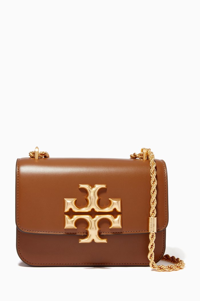 Eleanor Small Crossbody Bag in Italian Leather, Grey