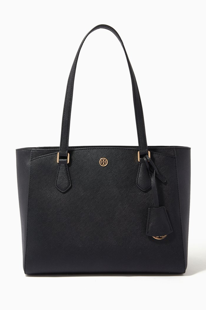 

Robinson Small Tote Bag in Leather, Black