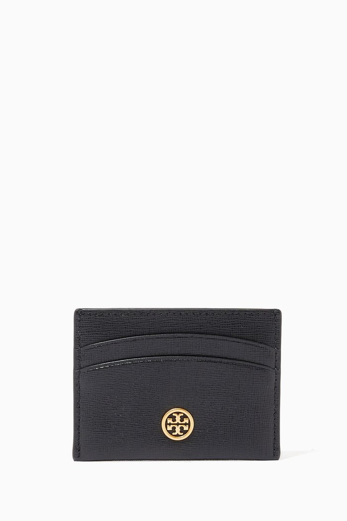 

Robinson Card Holder in Textured Leather, Black