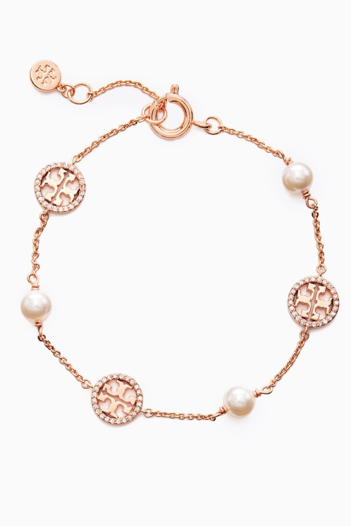 

Crystal Pearl Bracelet, Pink