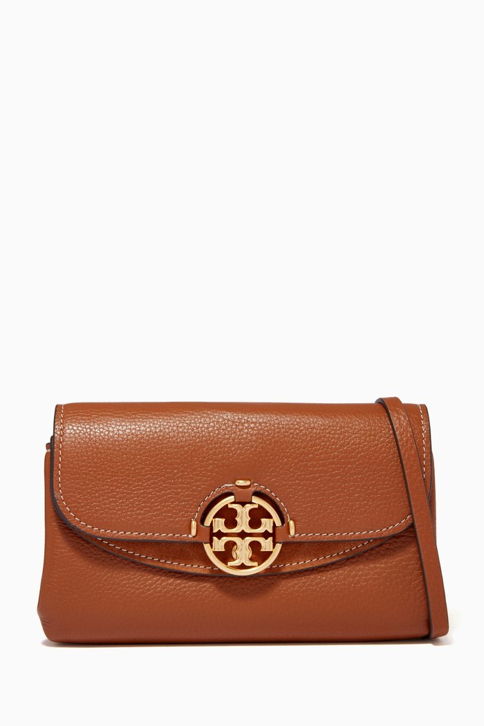 

Miller Chain Wallet in Pebbled Leather, Brown