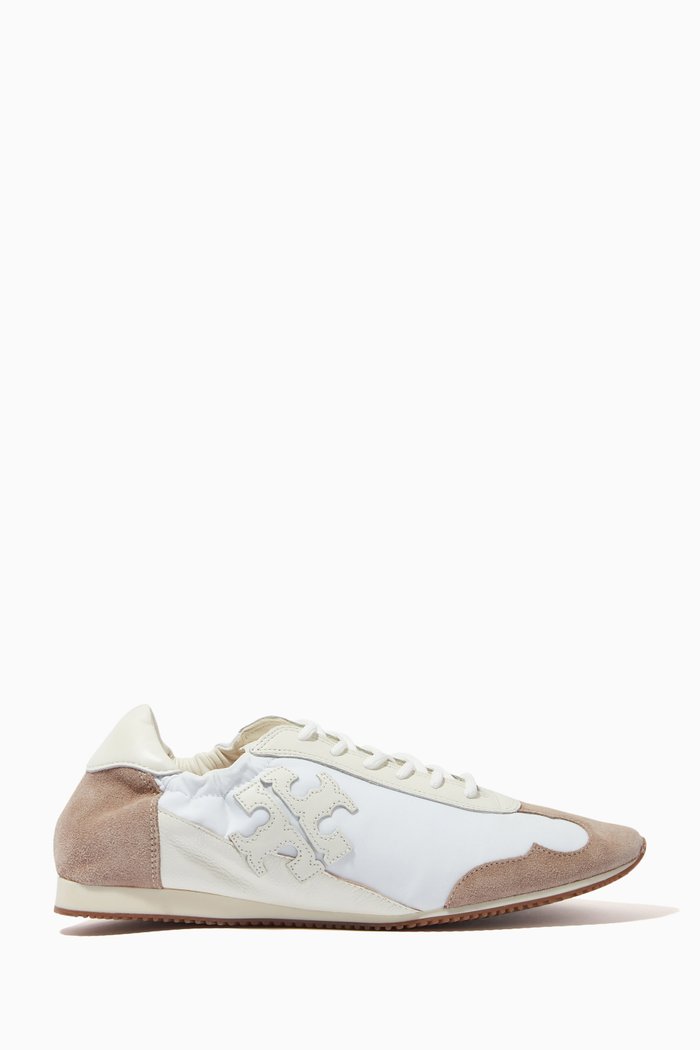 

Tory Sneaker in Calfskin & Nylon, White