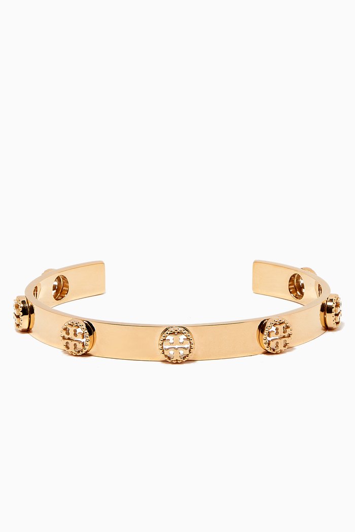 Milgrain Logo Cuff in 18kt Gold Plating