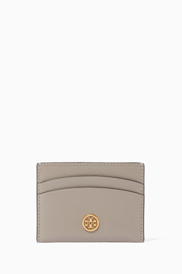 

Robinson Card Holder in Textured Leather, Grey