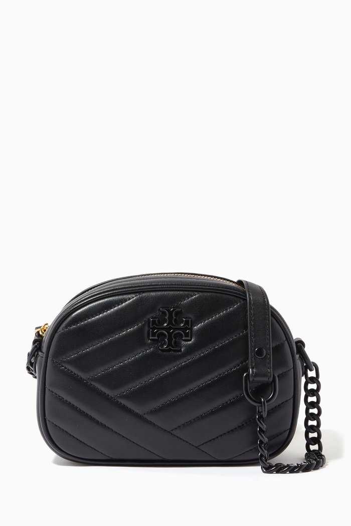 

Kira Chevron Small Camera Bag in Leather, Black
