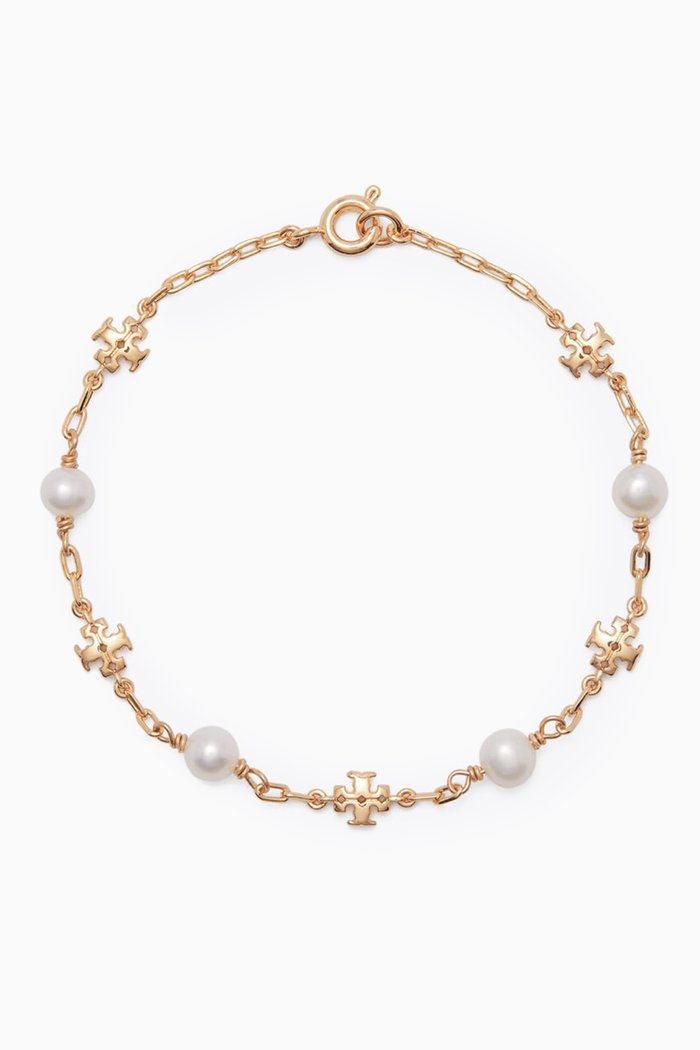 

Kira Pearl Chain Bracelet in 18kt Gold Plating