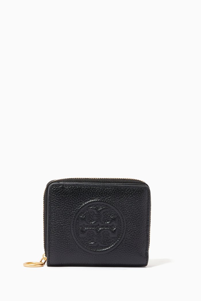 

Perry Bombé Bi-Fold Wallet in Leather, Black