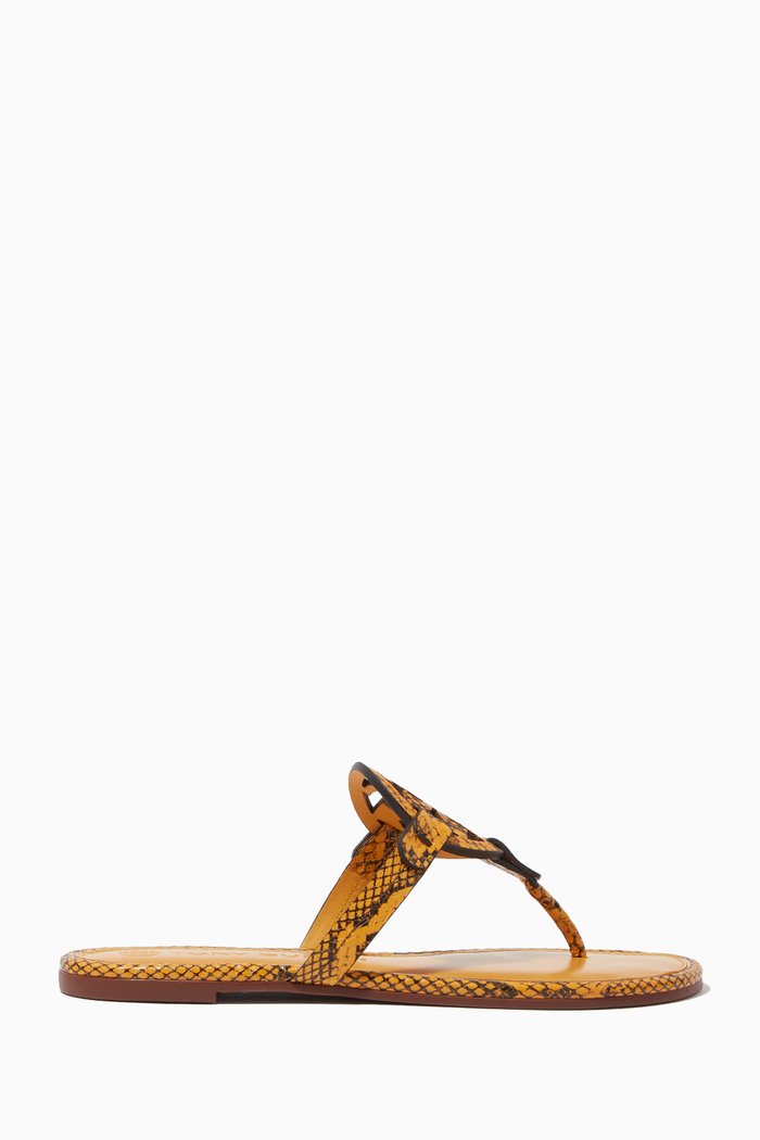 

Miller Flats in Snake-embossed Leather, Yellow