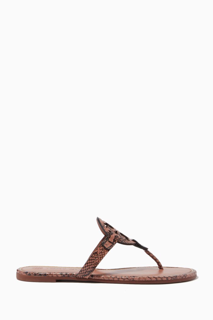 

Miller Flat Sandals in Leather, Multicolour