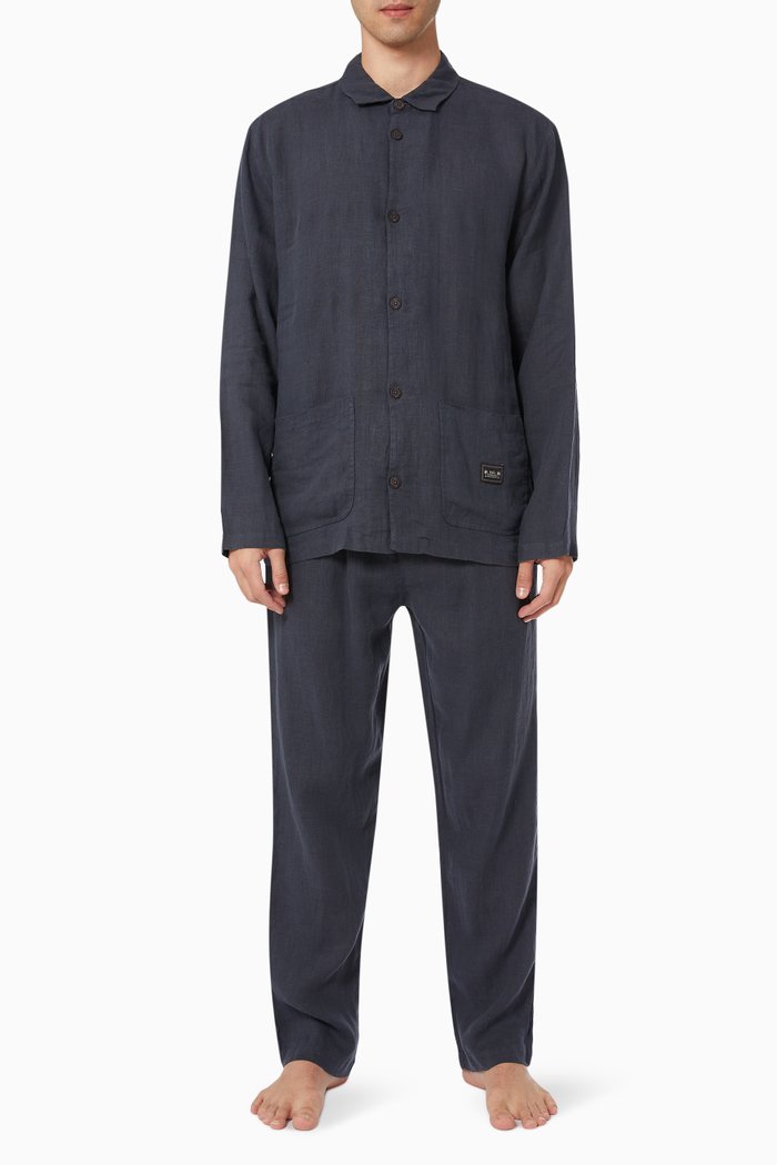 

Pyjama Set in Linen, Blue