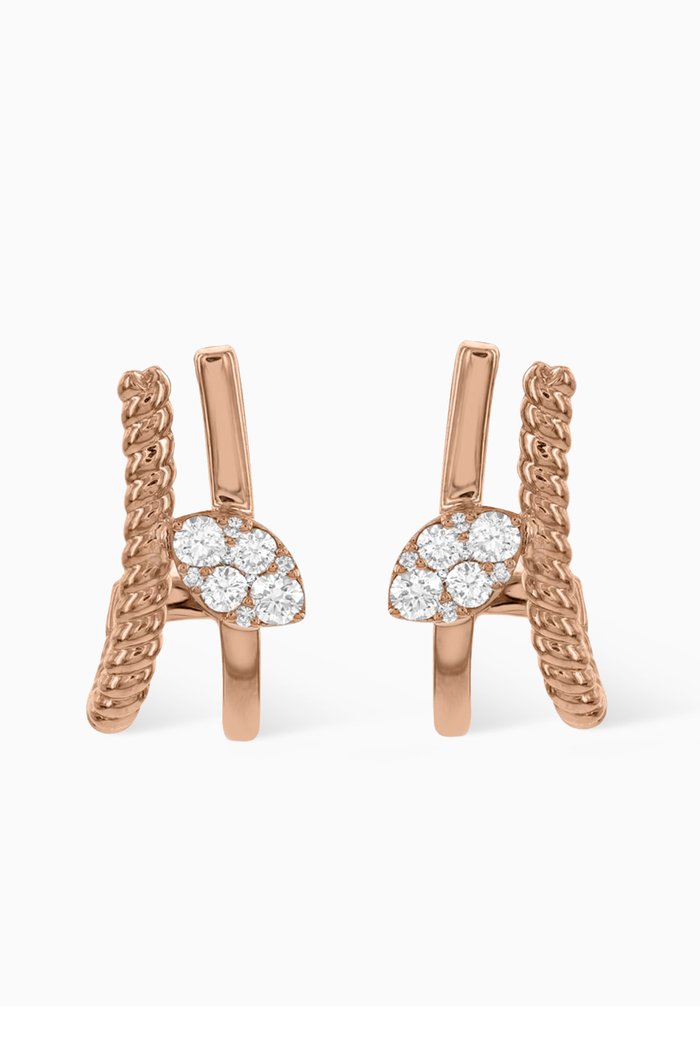 

Stellarosa Rope Huggie Earrings in 18kt Rose Gold