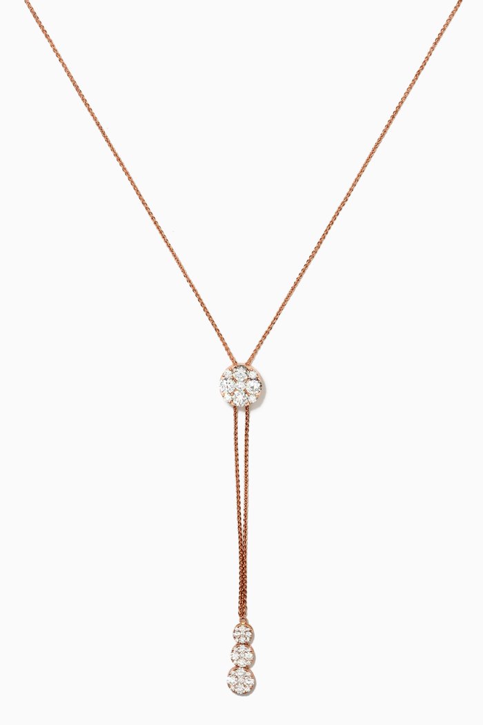

Stellarosa Lariat Necklace in 18kt Rose Gold