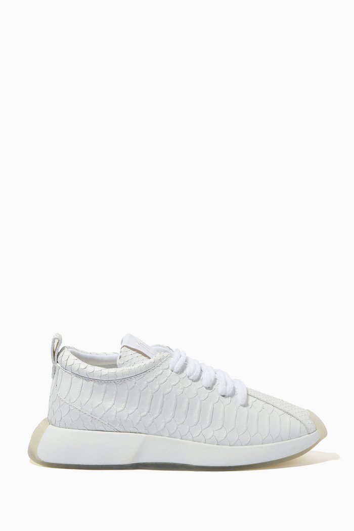 

Ferox Sneakers in Python-embossed Leather, White