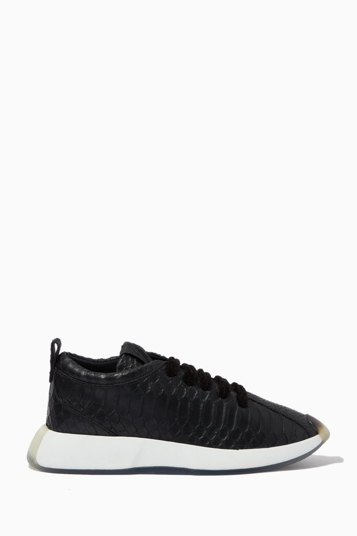 

Ferox Sneakers in Python-embossed Leather, Black
