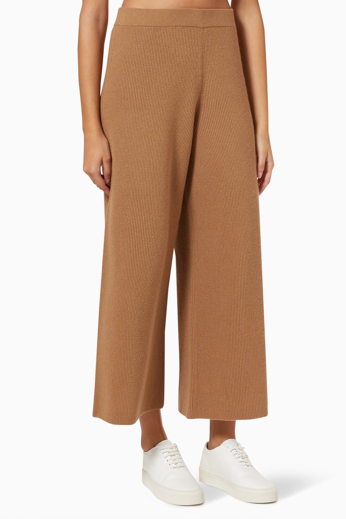 Wide Leg Pants in Cashmere, Neutral