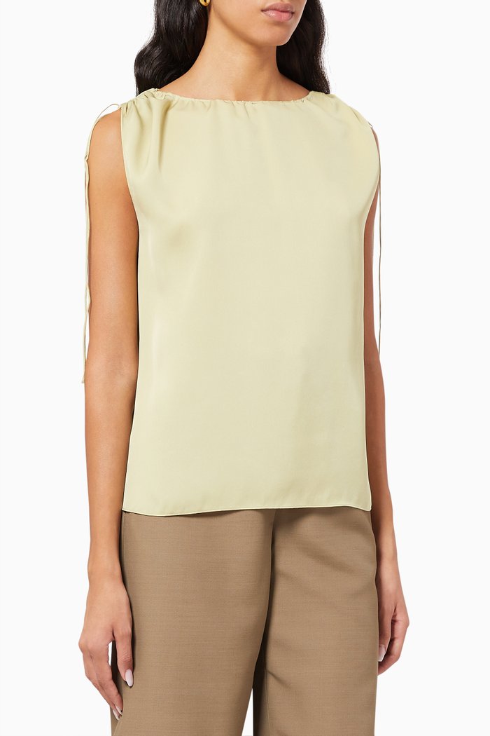 

Drawstring Ruched Top, Green