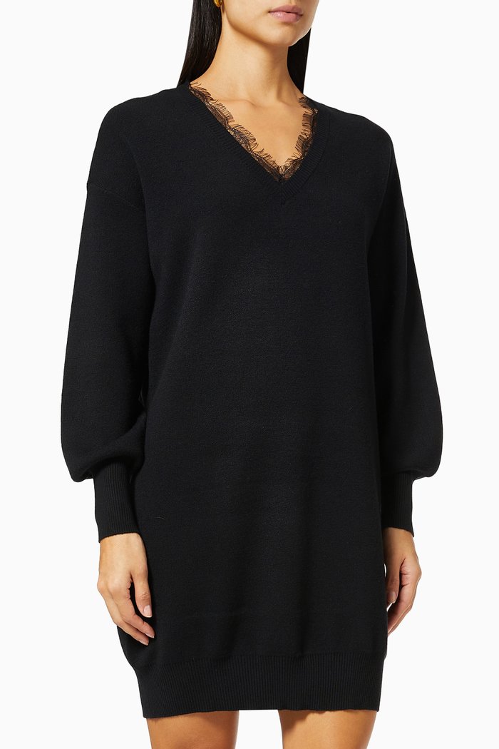

Yasbridie Short Dress in Viscose blend, Black