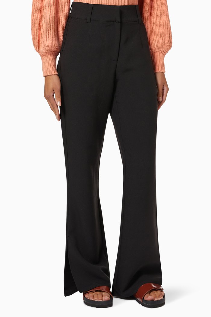 

Yasthea Flared Pants in Crepe, Black
