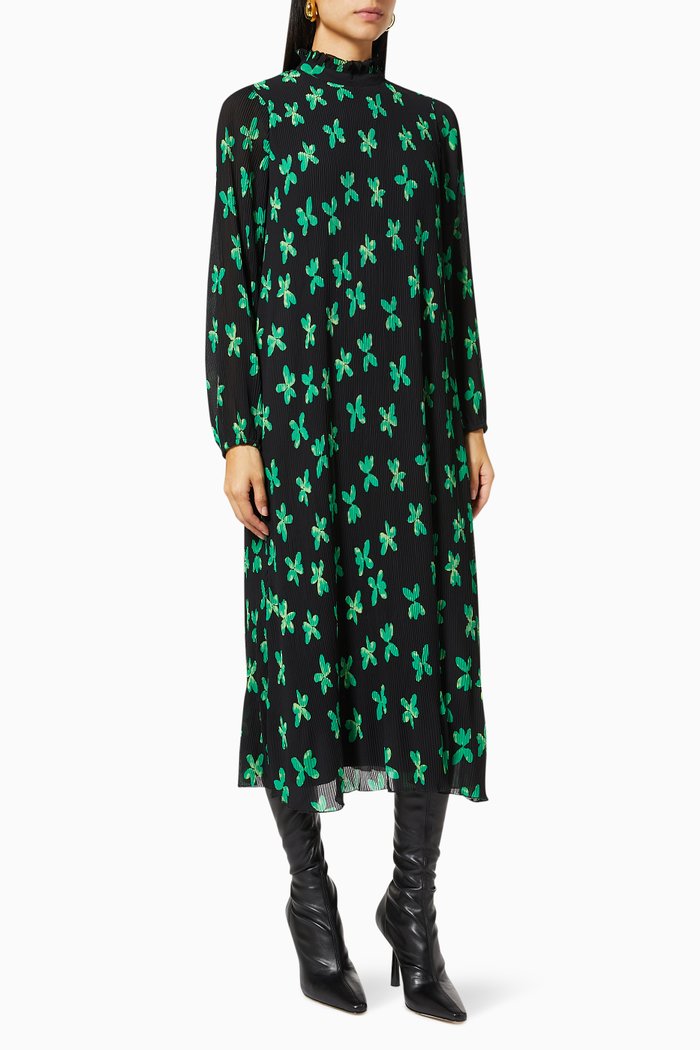 

Yaspi Midi Dress in Recycled Polyester, Black