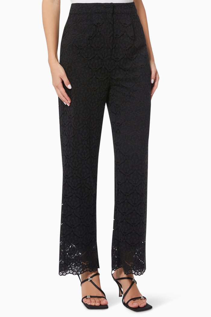 

Yasclara High Waisted Pants in Cotton Nylon Blend, Black