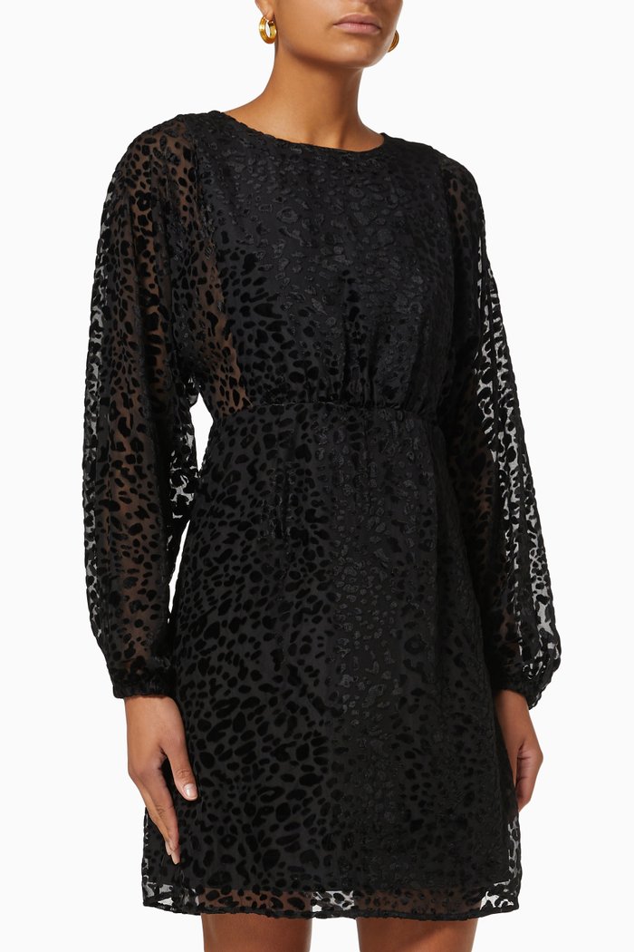 

Yasburna Dress in Devoré Velvet, Black