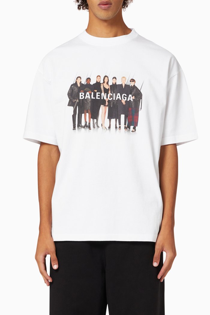 

Real Balenciaga Medium Fit T-shirt in Vintage Cotton Jersey, White