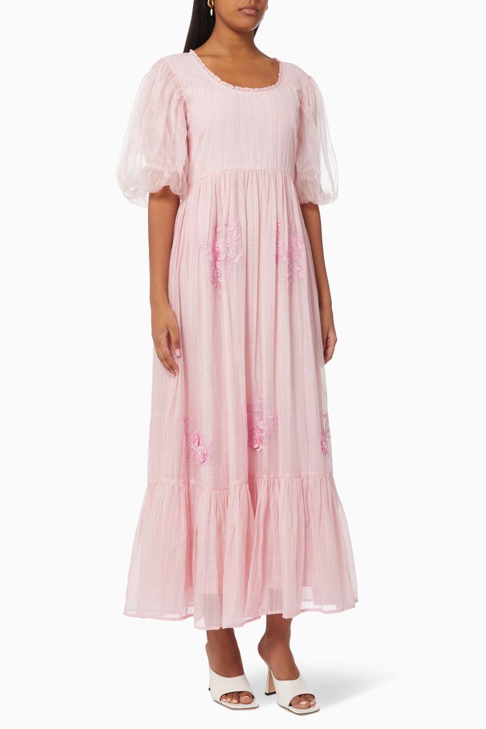 

Poppy Maxi Dress in Cotton Silk Blend, Pink
