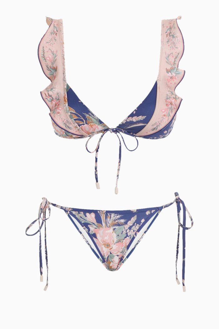 

Moonshine Frill Bikini, Blue