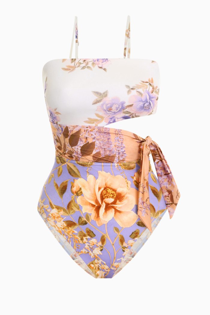 

Rosa Scarf Tie One Piece Swimsuit, Purple