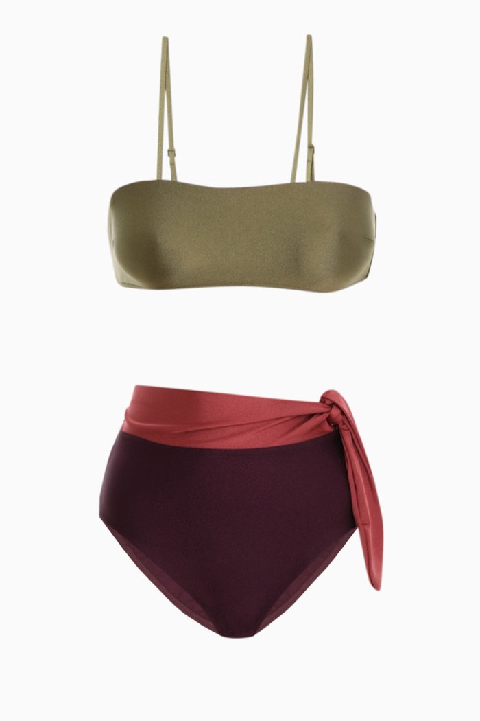 

Rosa Bandeau Tie High Waist Bikini, Multicolour