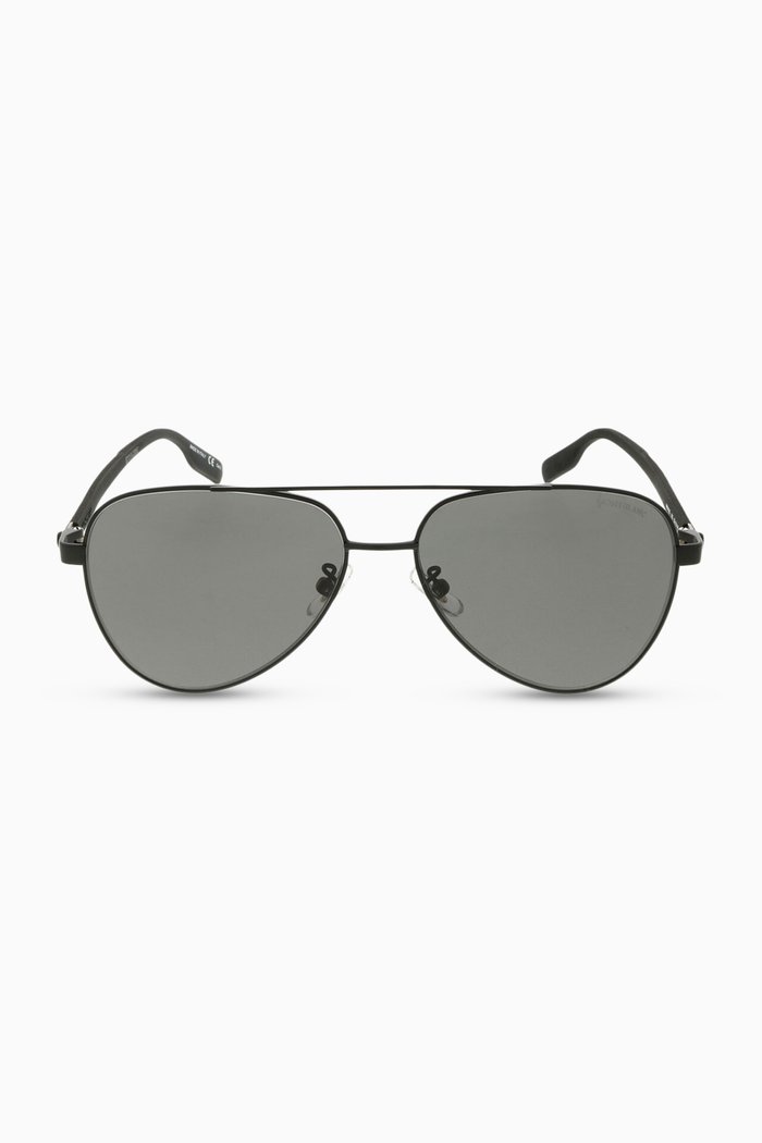 Aviator Sunglasses in Metal, Grey