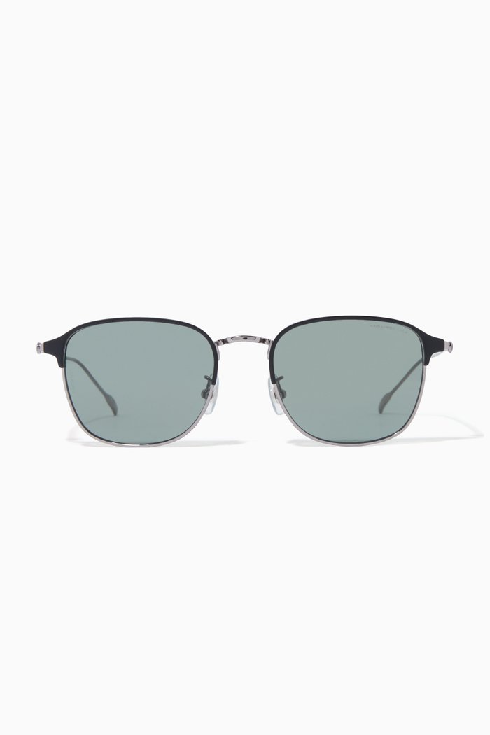 Round Sunglasses in Metal, Grey