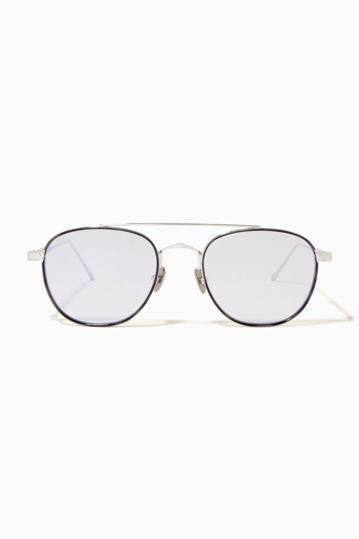 

Aviator Frame Glasses in Titanium, Silver