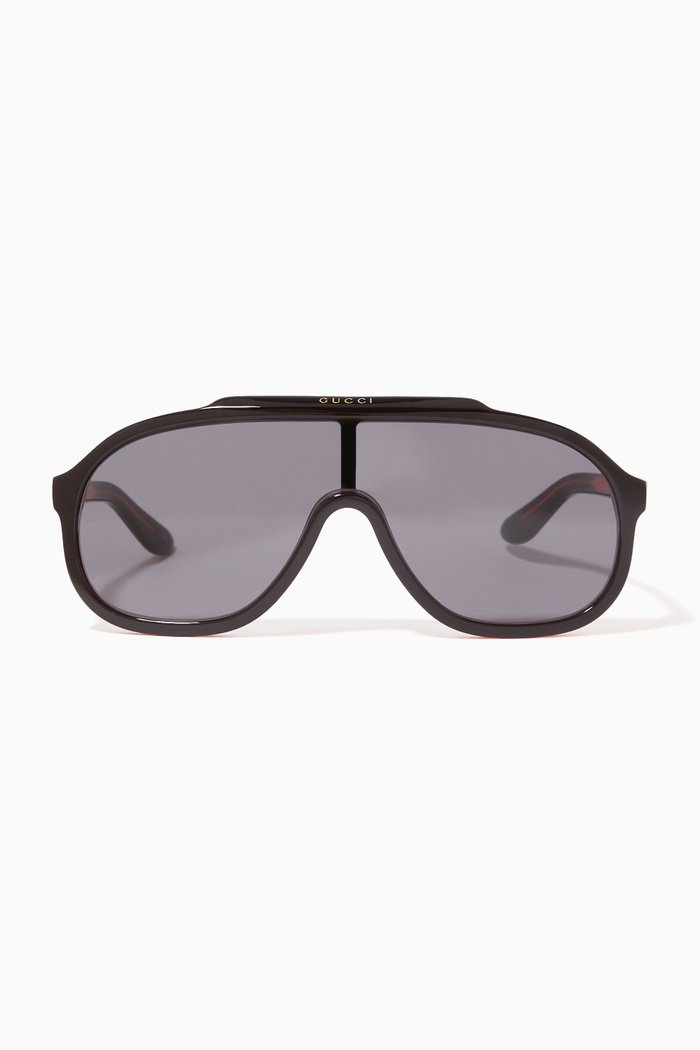 

Pilot Frame Sunglasses in Acetate, Black