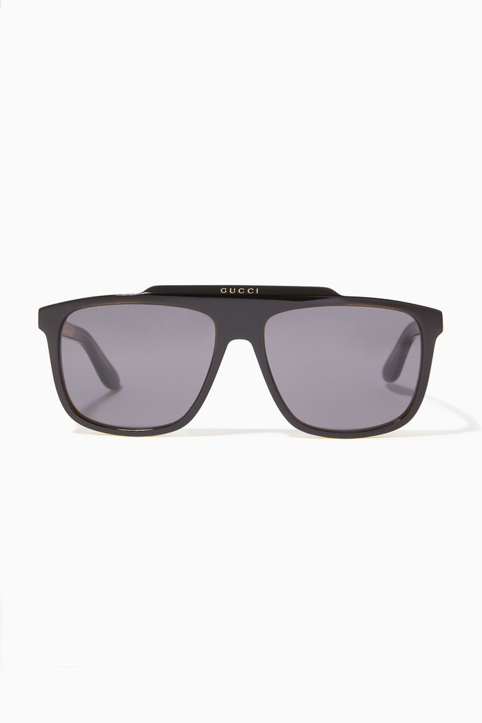 

Pilot-Frame Sunglasses in Acetate, Black