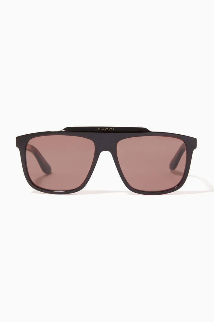 

Pilot-Frame Sunglasses in Acetate, Brown