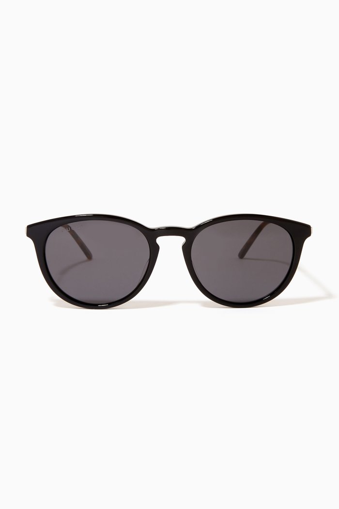 

Oval Frame Sunglasses in Acetate, Grey