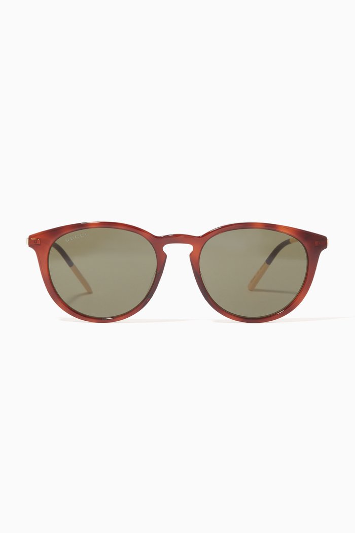 

Oval Frame Sunglasses in Acetate, Brown