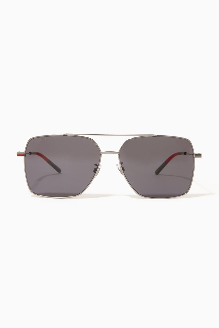

Low Nose Bridge Sunglasses in Metal, Grey