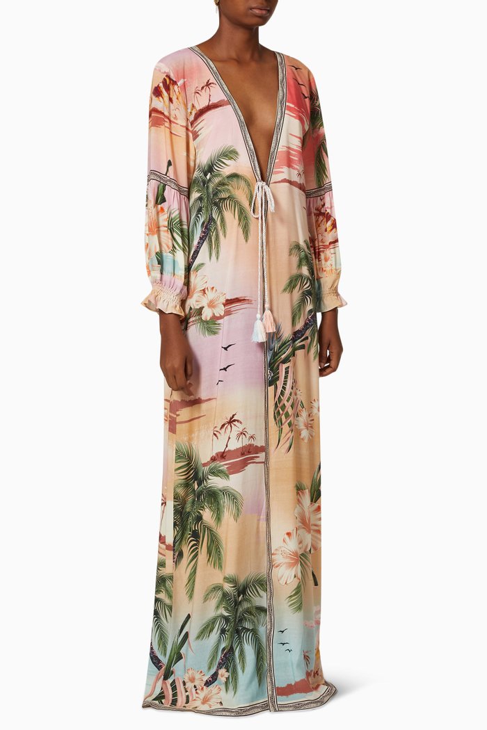 

Isabelle Long Kimono in Viscose, Pink