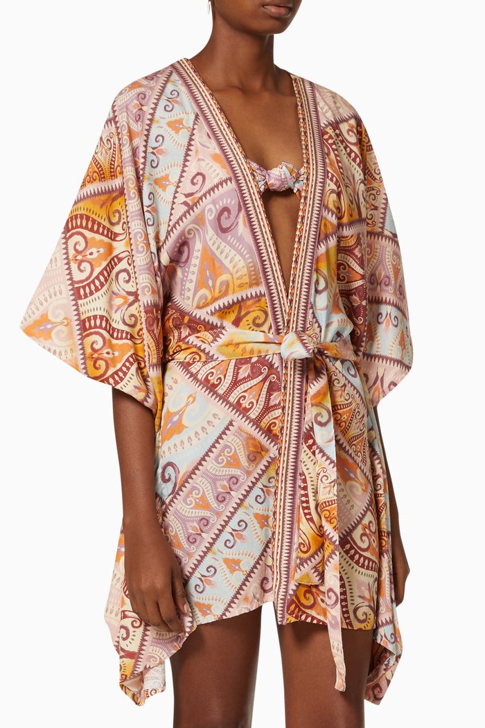 

Cora Short Kimono in Tencel, Multicolour