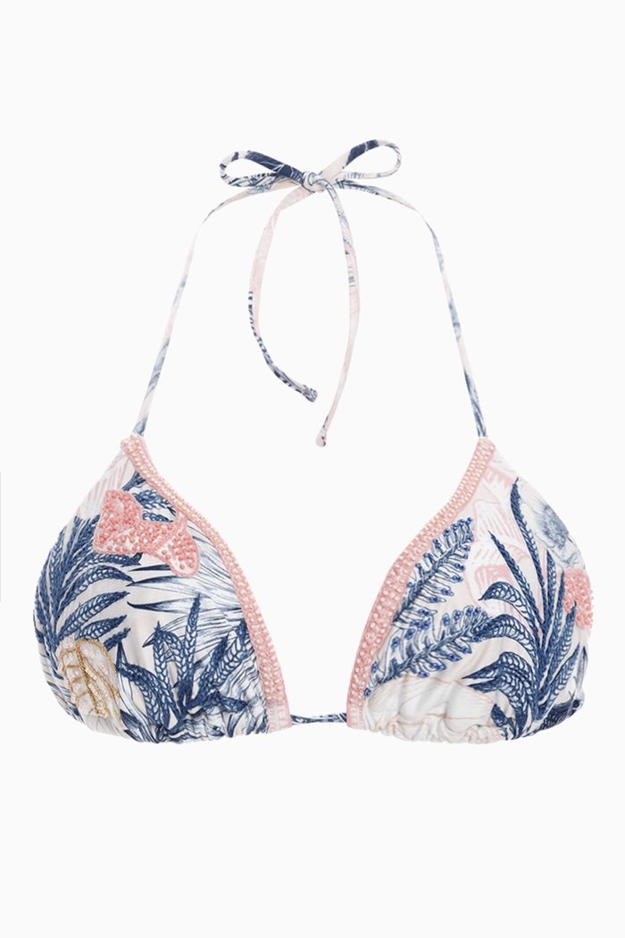 

Lolita Embellished Bikini Top, Blue